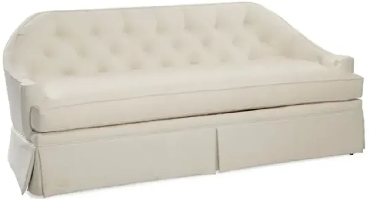 Charlotte 80" Skirted Sofa - White Linen