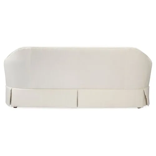 Charlotte 80" Skirted Sofa - White Linen