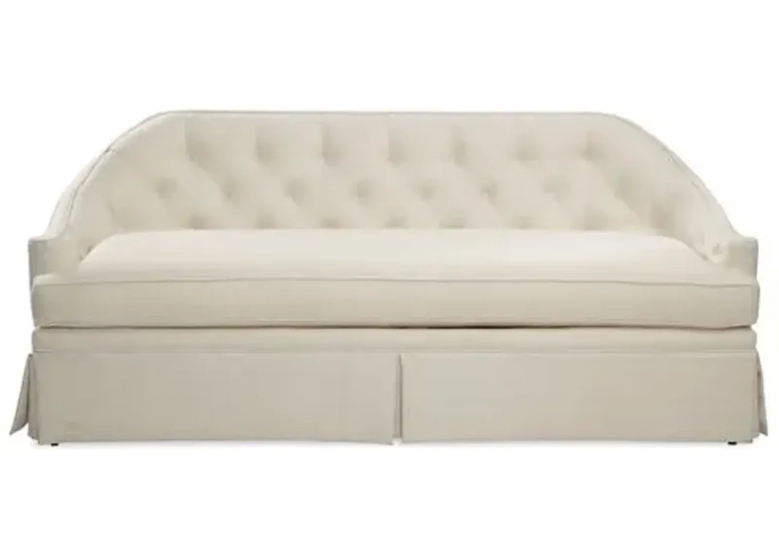 Charlotte 80" Skirted Sofa - White Linen