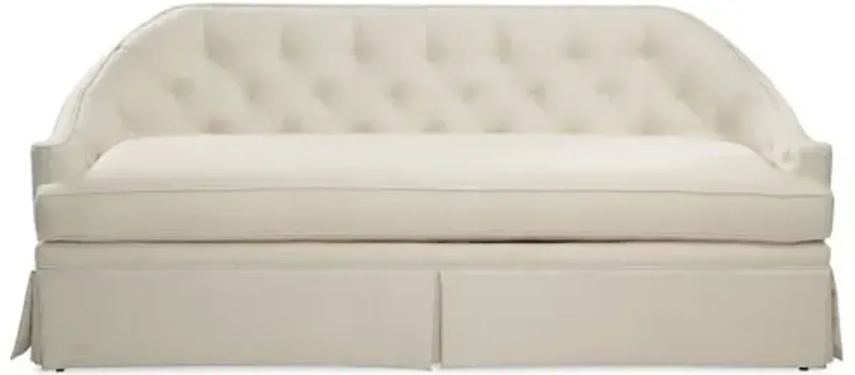 Charlotte 80" Skirted Sofa - White Linen