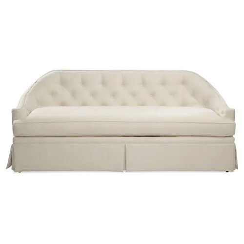 Charlotte 80" Skirted Sofa - White Linen