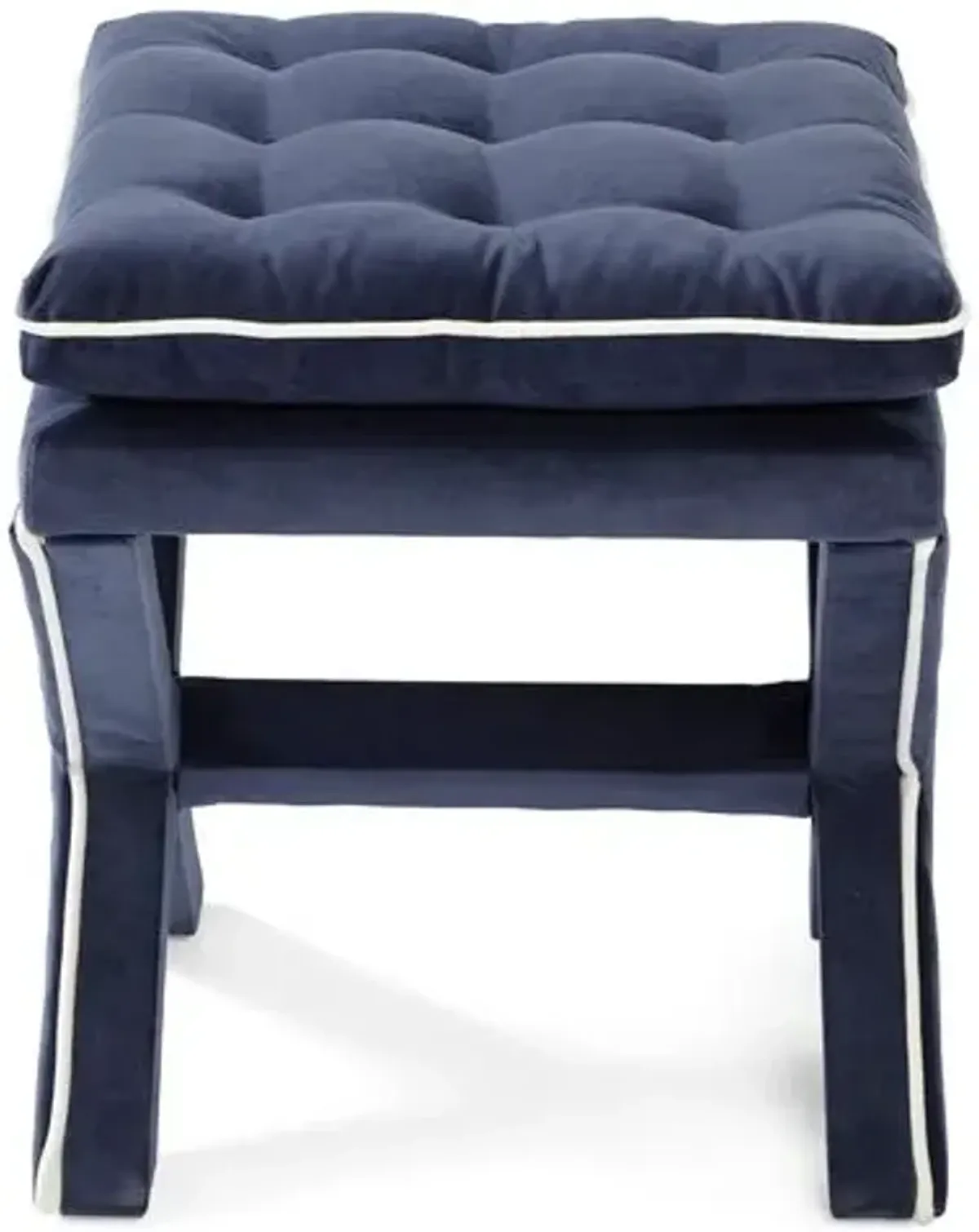 Dalton Pillow-Top Ottoman - Navy/White