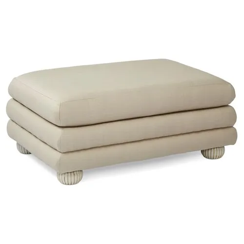 Millbrae Ottoman - Dune Linen - Beige