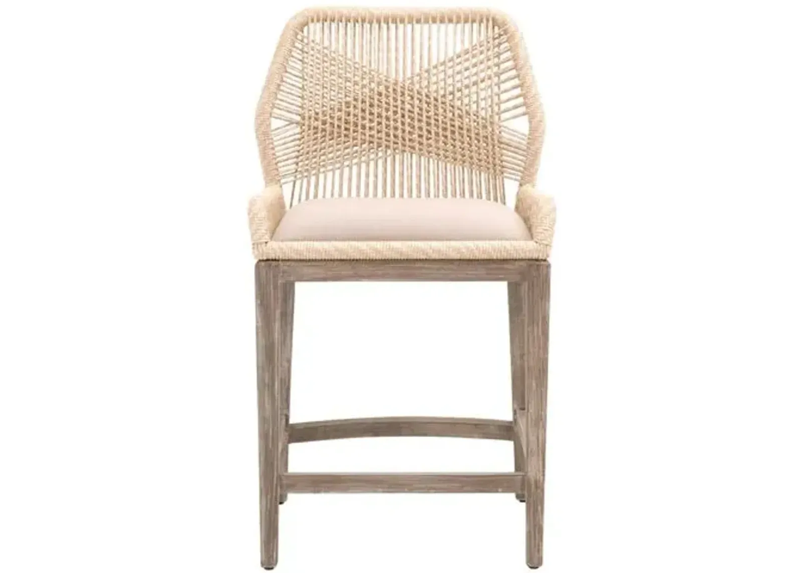 Easton Rope Counter Stool - Sand/Light Gray