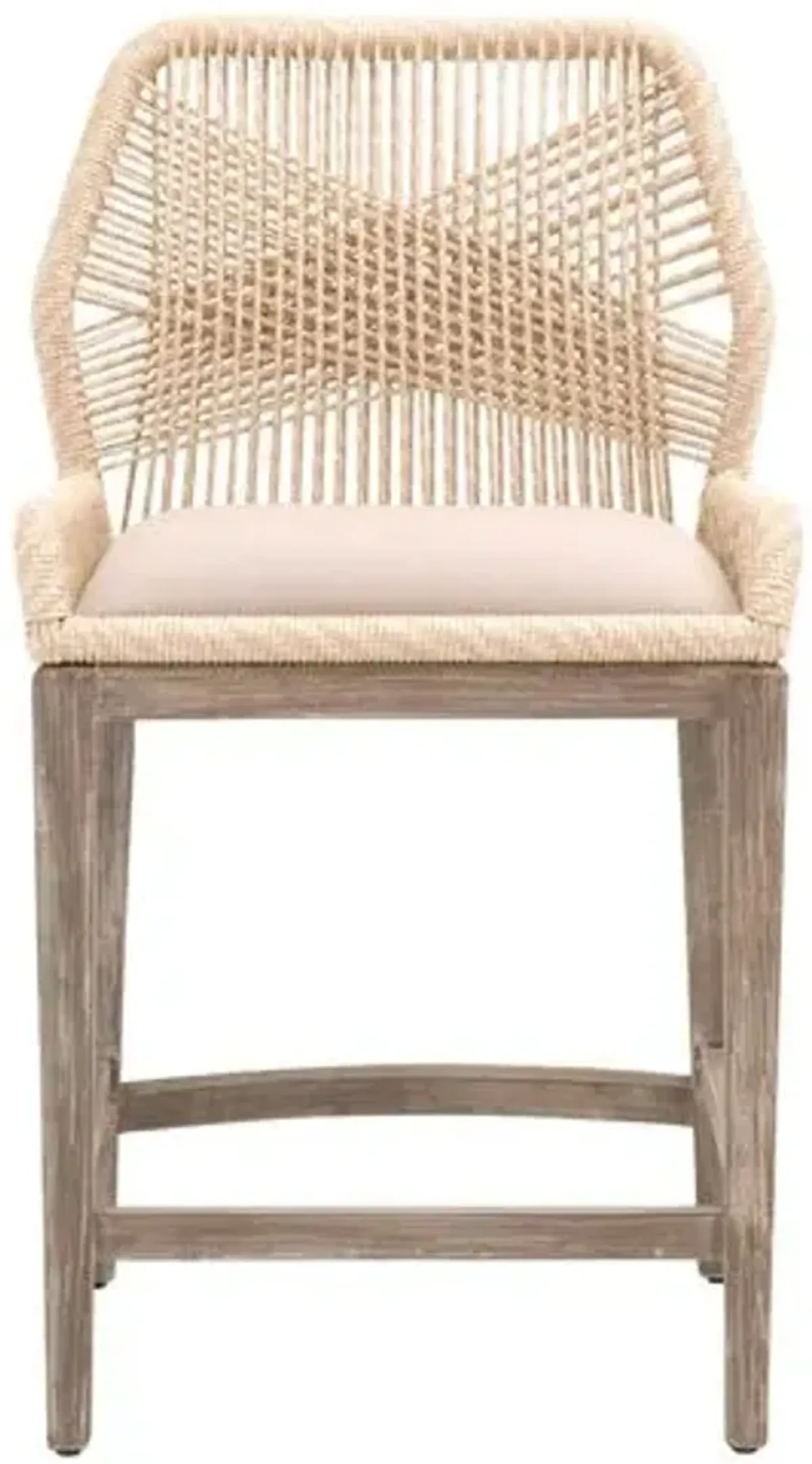 Easton Rope Counter Stool - Sand/Light Gray