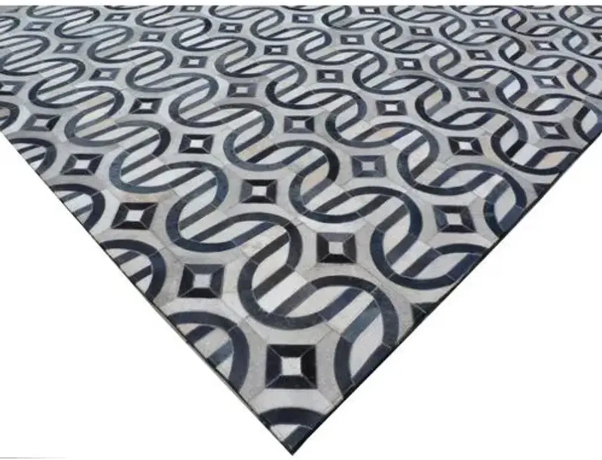 Flushing Hide Rug - Gray/Navy - Exquisite Rugs - Blue - Blue