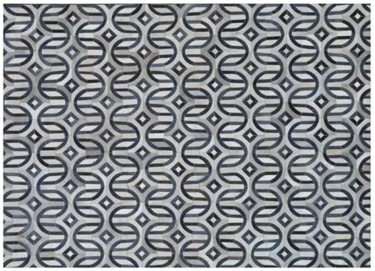 Flushing Hide Rug - Gray/Navy - Exquisite Rugs - Blue - Blue