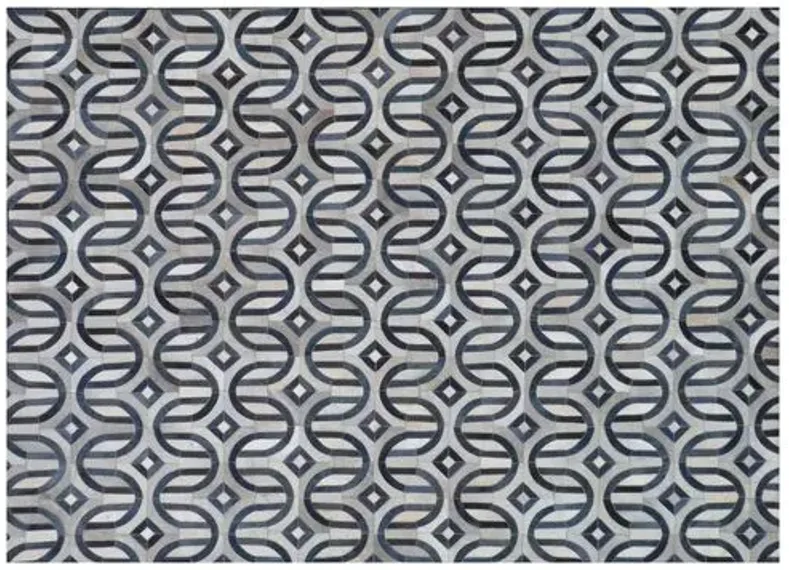 Flushing Hide Rug - Gray/Navy - Exquisite Rugs - Blue - Blue