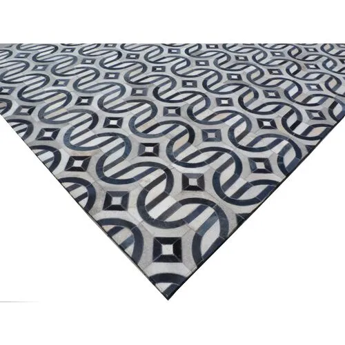 Flushing Hide Rug - Gray/Navy - Exquisite Rugs - Blue - Blue