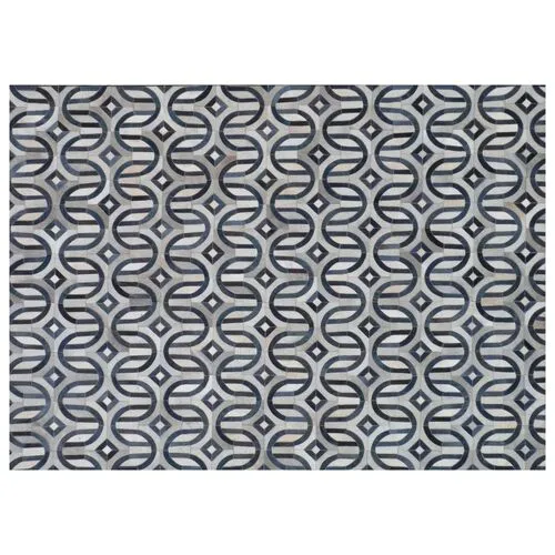 Flushing Hide Rug - Gray/Navy - Exquisite Rugs - Blue - Blue