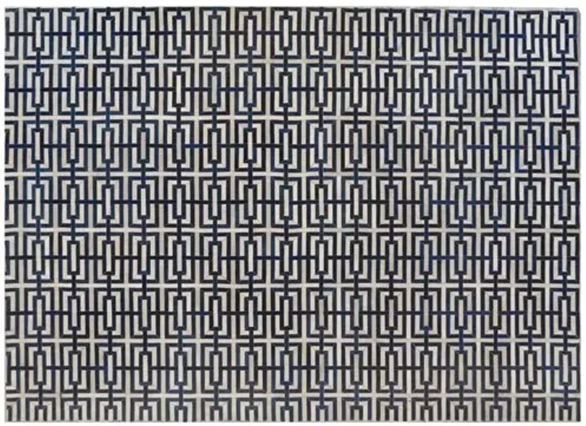 Winfield Hide Rug - Ivory/Navy - Exquisite Rugs - Blue - Blue