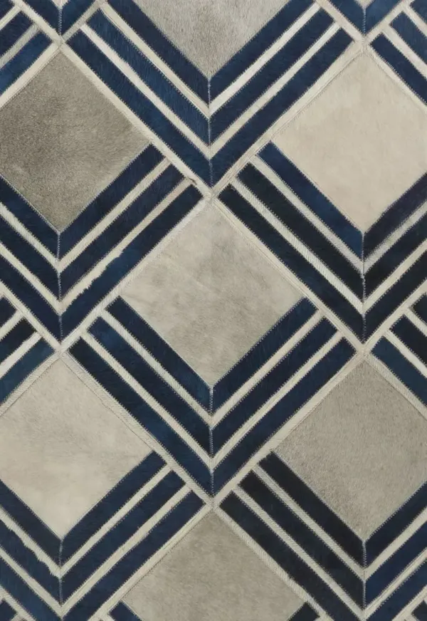 Eliot Hide Rug - Ivory/Navy - Exquisite Rugs - Blue - Blue