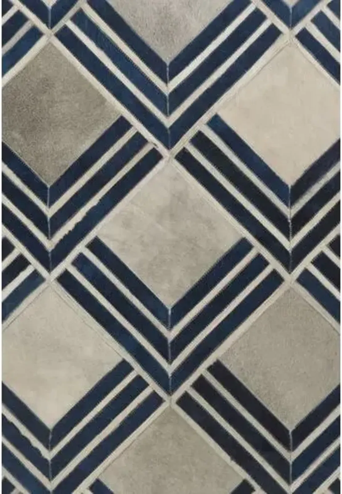 Eliot Hide Rug - Ivory/Navy - Exquisite Rugs - Blue - Blue