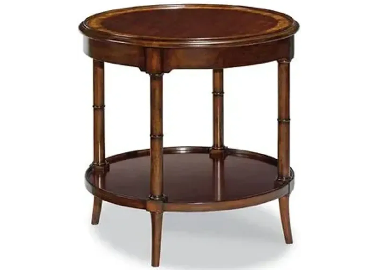 Vidas Round Side Table - Mahogany - Brown