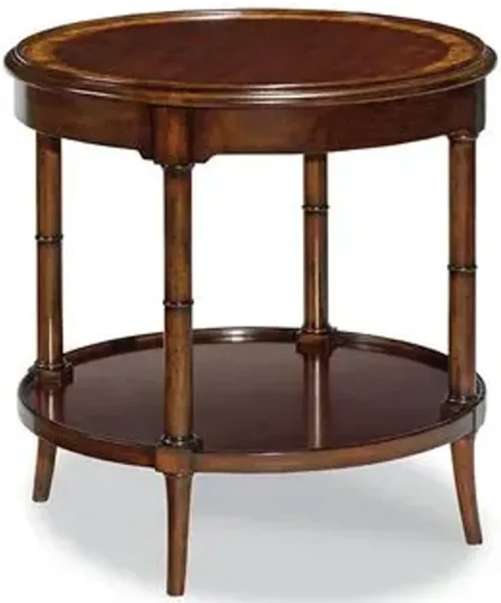 Vidas Round Side Table - Mahogany - Brown