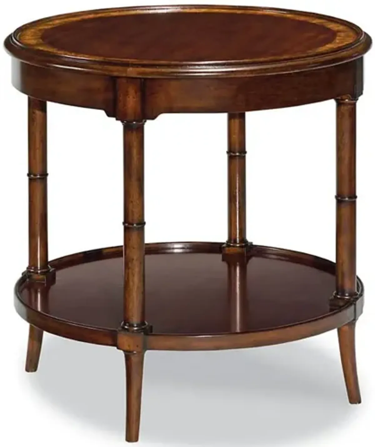 Vidas Round Side Table, Mahogany