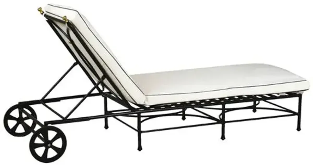 Frances Outdoor Chaise - White/Black Welt - Comfortable, Sturdy, Stylish