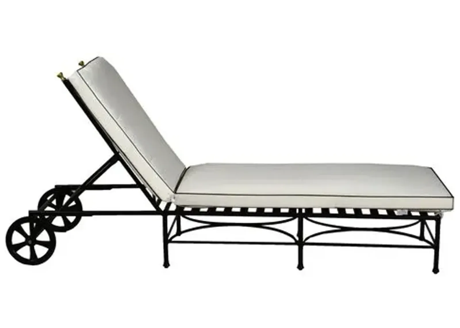 Frances Outdoor Chaise - White/Black Welt - Comfortable, Sturdy, Stylish