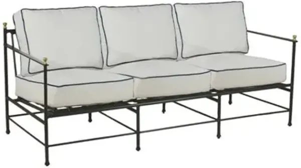 Frances Outdoor Sofa - White/Black Welt
