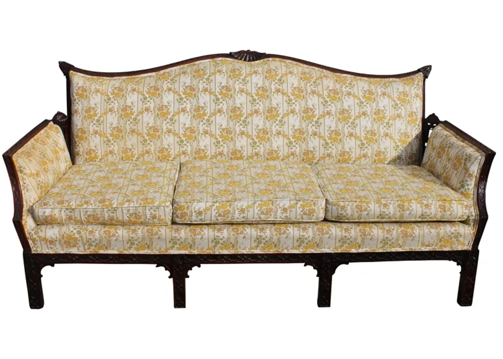 Chippendale-Style Carved Sofa - Something Vintage