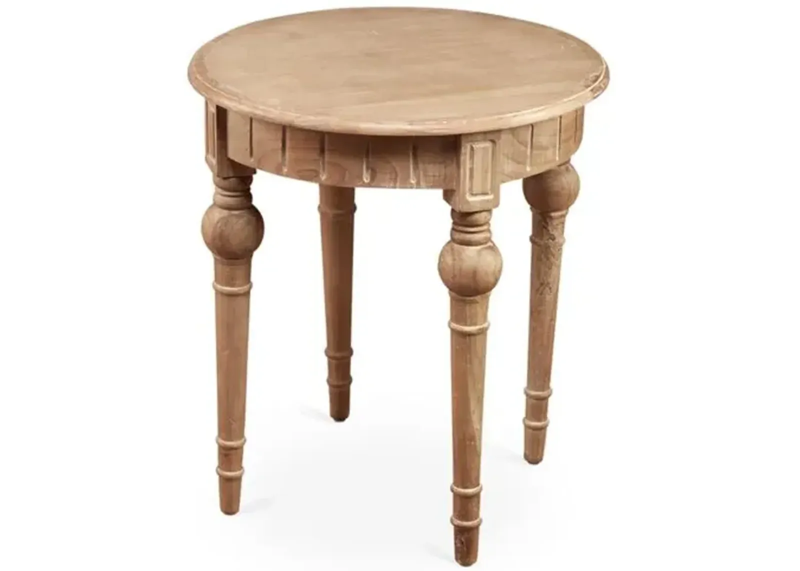 Mathis Round Side Table - Natural - Handcrafted - Beige