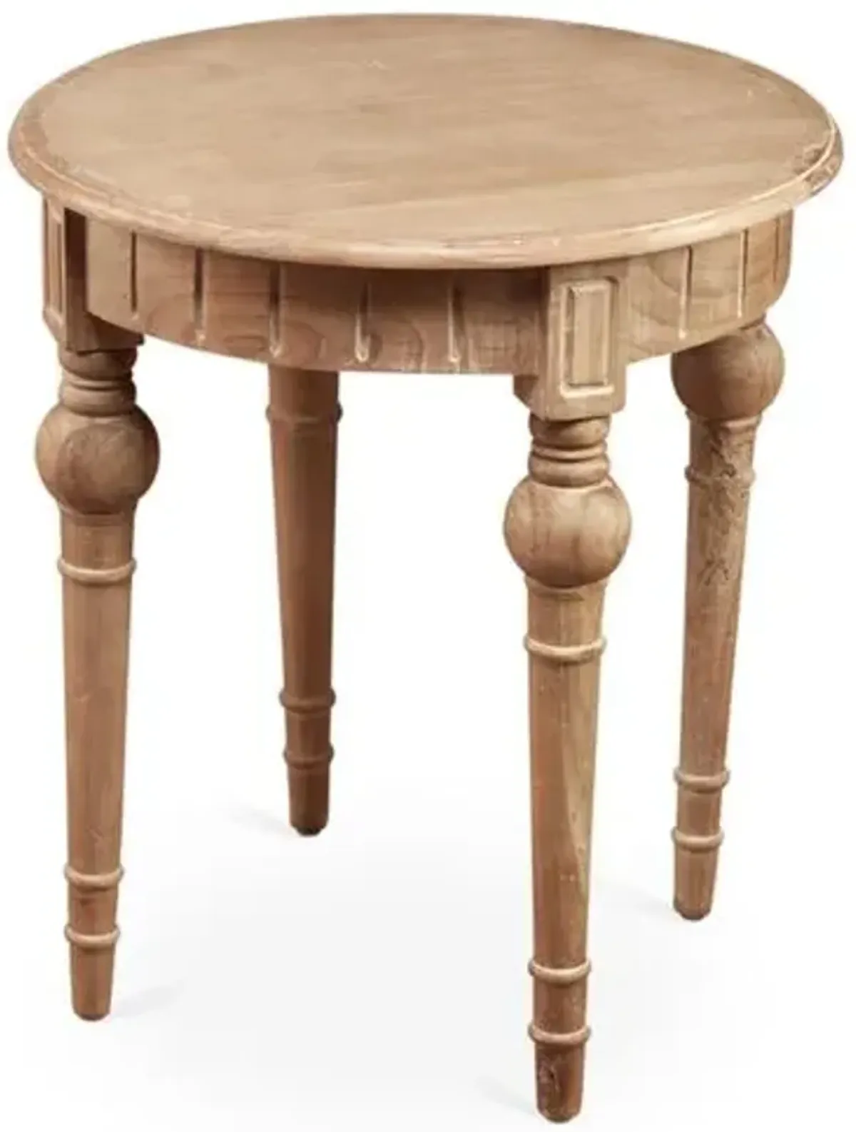 Mathis Round Side Table - Natural - Handcrafted - Beige