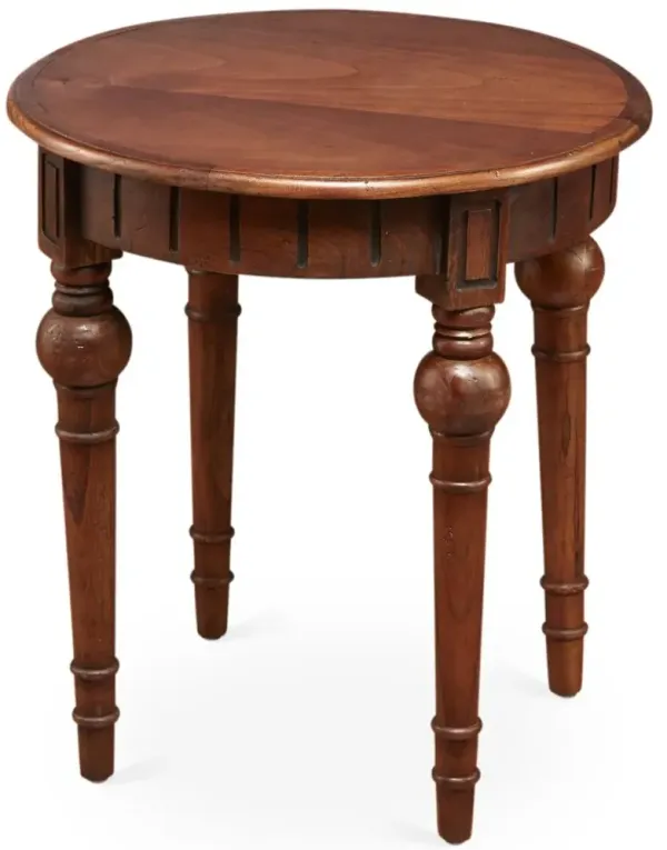 Mathis Round Side Table, Mahogany