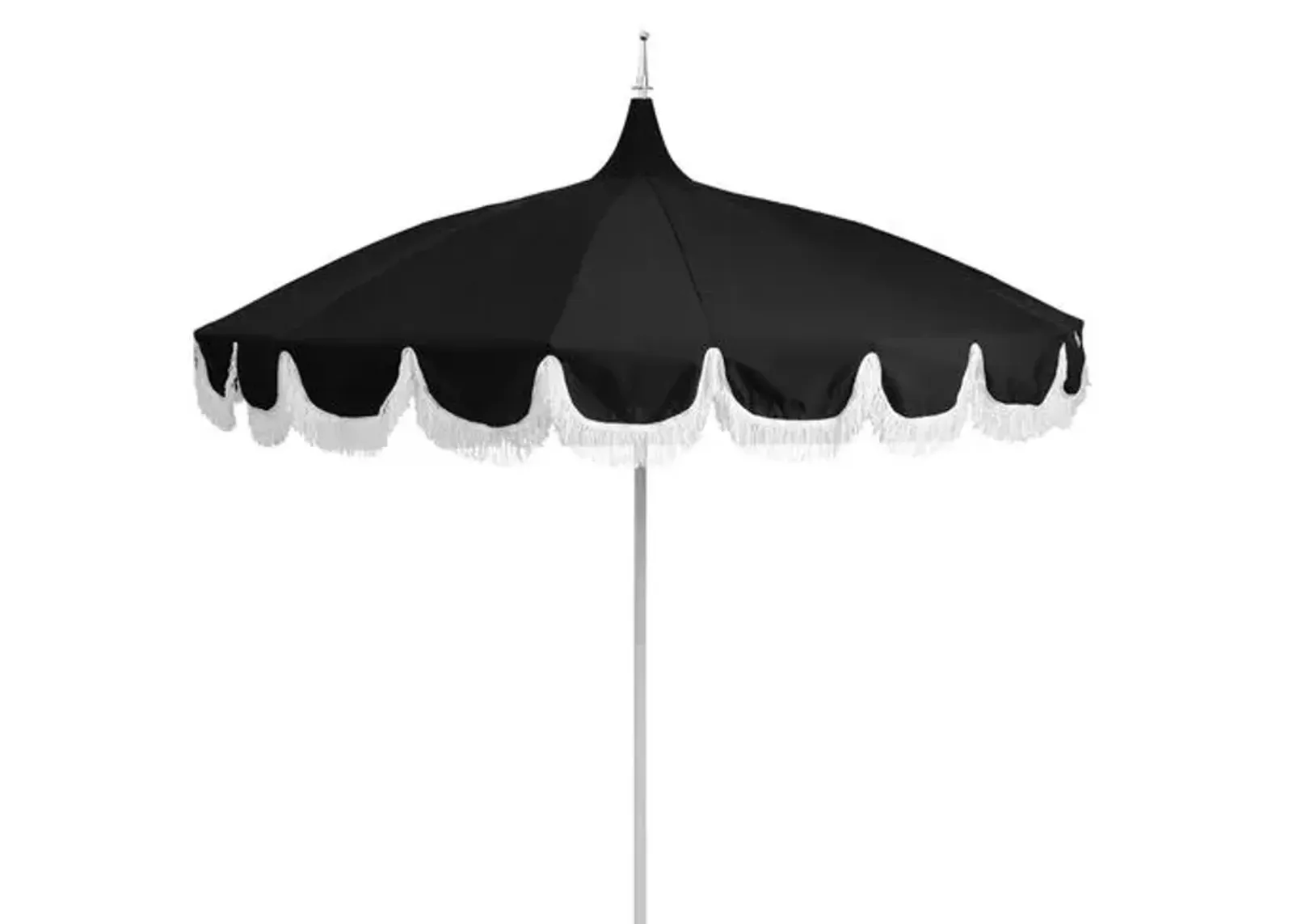 Aya Pagoda Fringe Patio Umbrella - Black