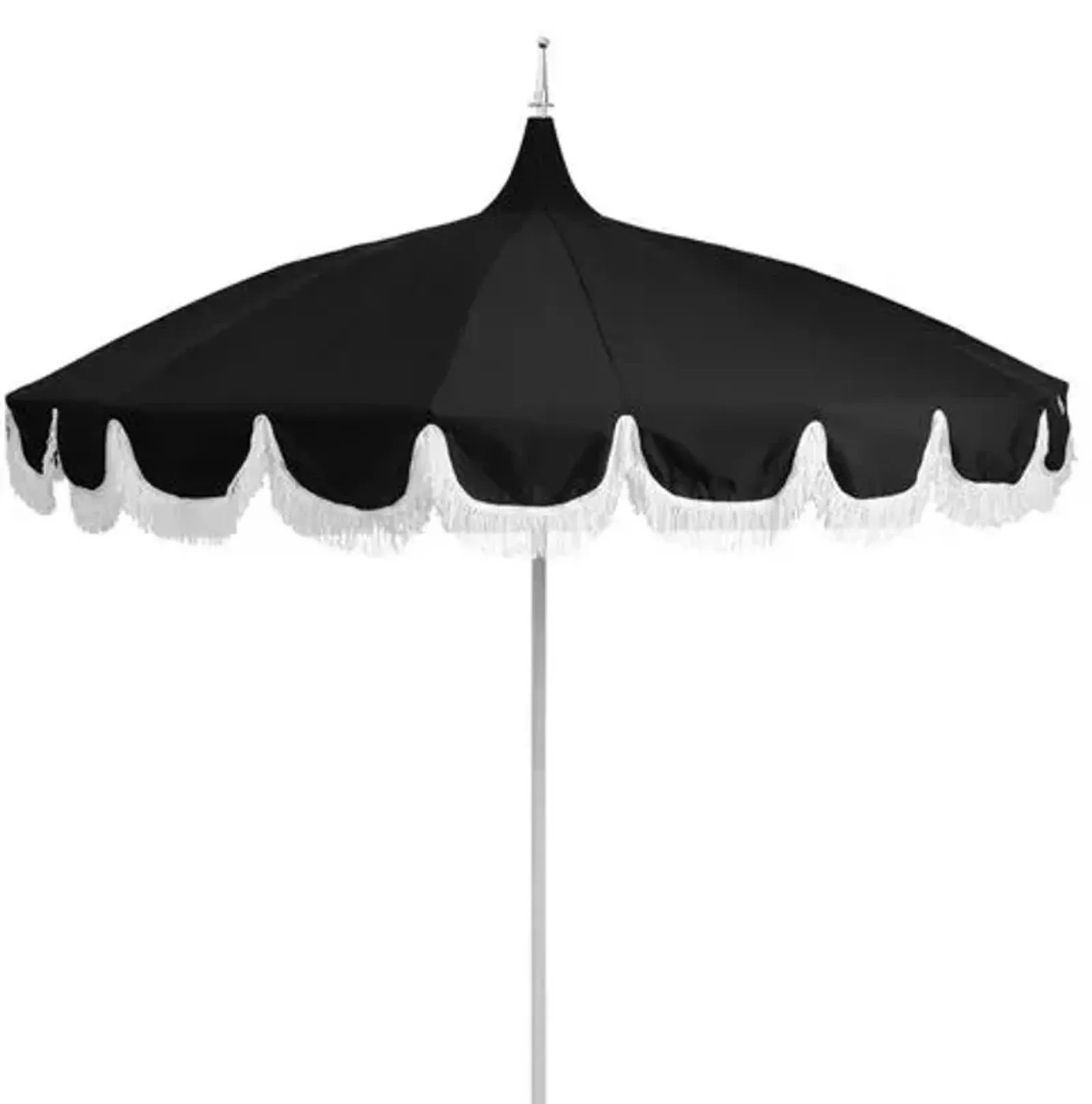 Aya Pagoda Fringe Patio Umbrella - Black