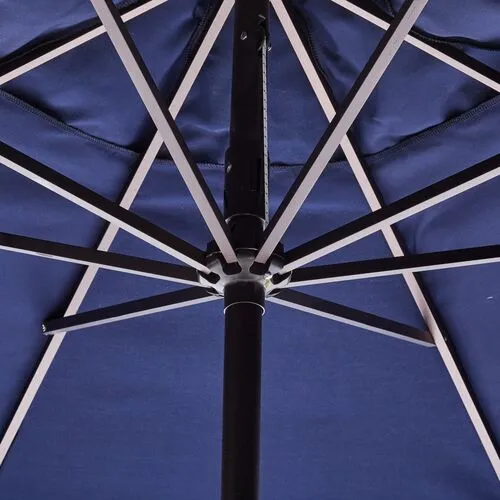 Phoebe Scallop-Edge Patio Umbrella - Navy - Blue