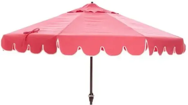 Phoebe Scallop-Edge Patio Umbrella - Sunbrella - Pink