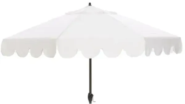 Phoebe Scallop-Edge Patio Umbrella - Sunbrella - White