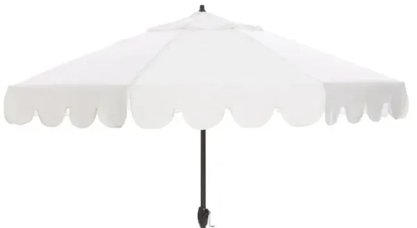Phoebe Scallop-Edge Patio Umbrella - Sunbrella - White