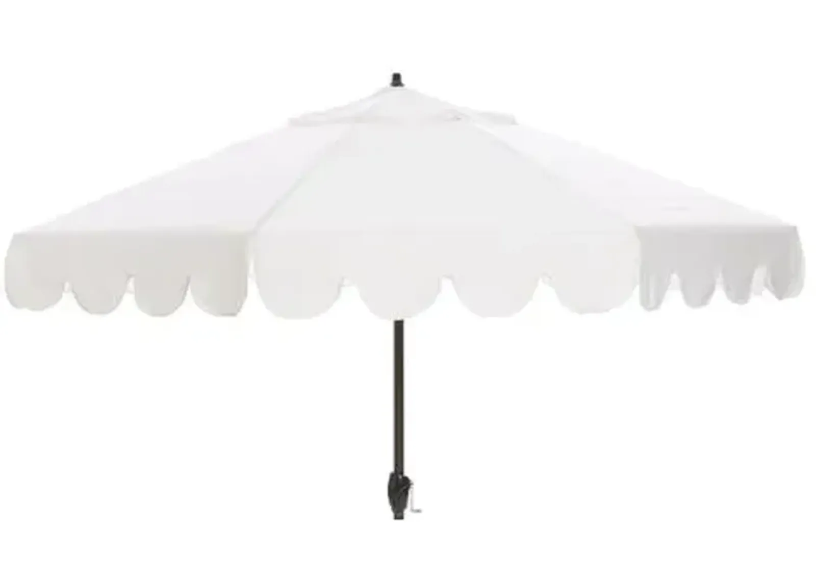 Phoebe Scallop-Edge Patio Umbrella - White