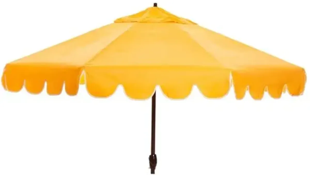 Phoebe Scallop-Edge Patio Umbrella - Sunbrella - Yellow
