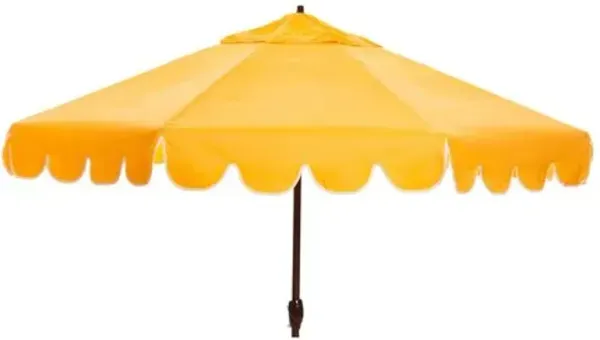 Phoebe Scallop-Edge Patio Umbrella - Sunbrella - Yellow