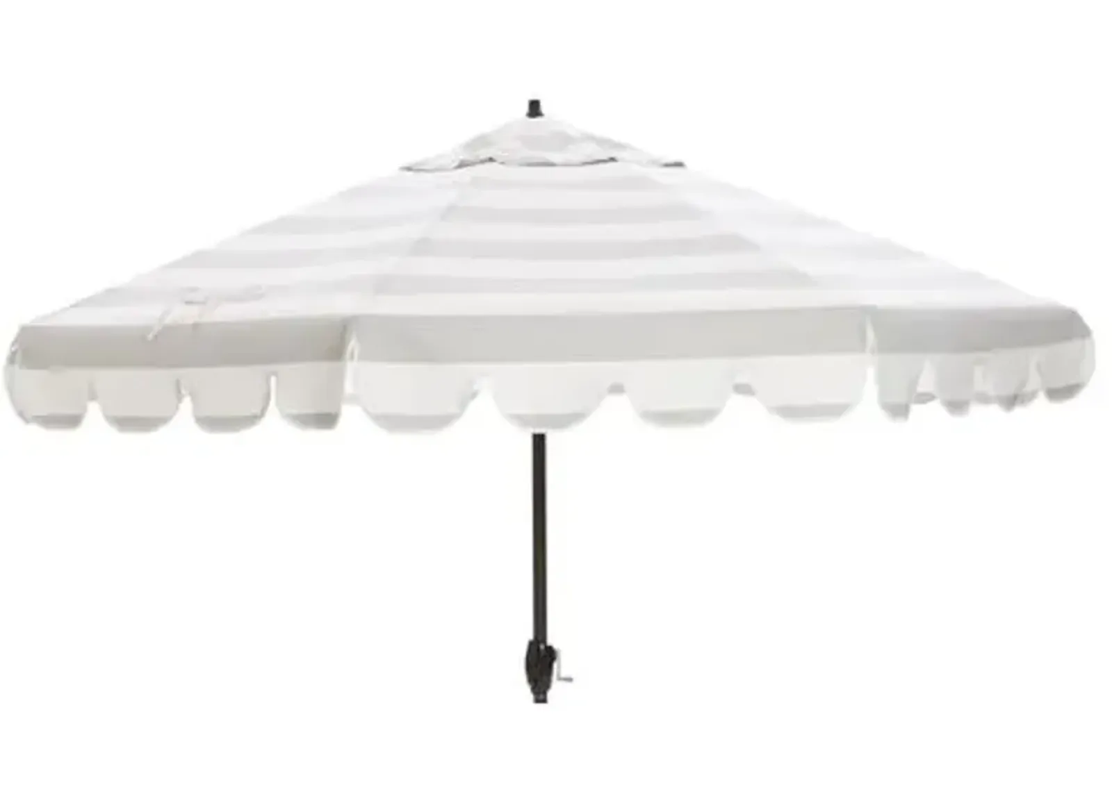 Phoebe Scallop-Edge Patio Umbrella - Gray/White