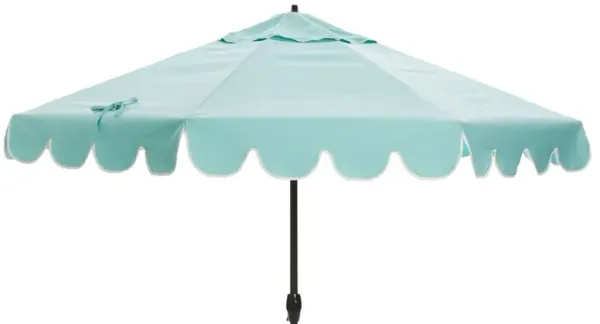 Phoebe Scallop-Edge Patio Umbrella - Sunbrella - Blue