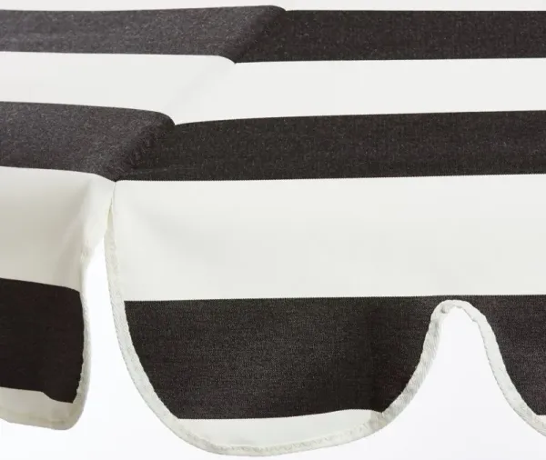 Phoebe Scallop-Edge Patio Umbrella - Sunbrella Stripe - Black