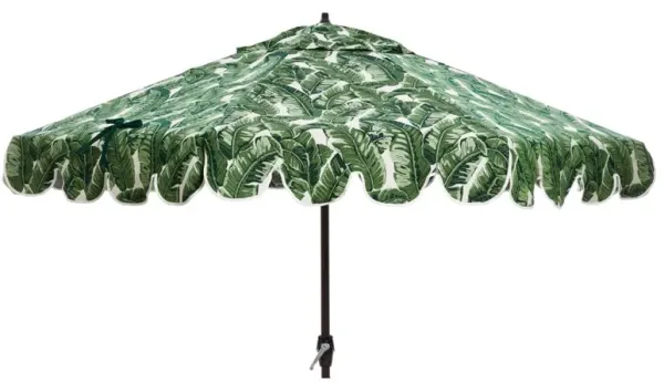 Phoebe Scallop-Edge Patio Umbrella - Palm Leaf - Green