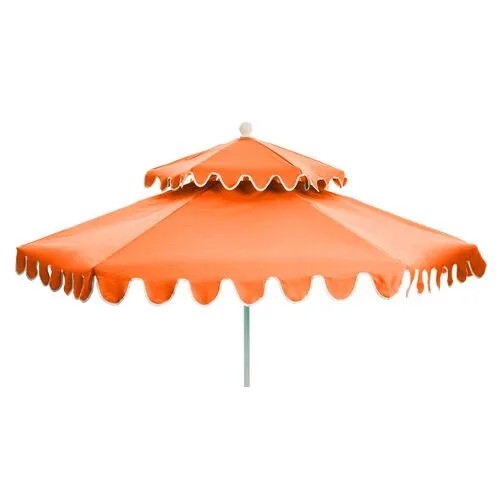 Daiana Two-Tier Patio Umbrella - Melon - Orange