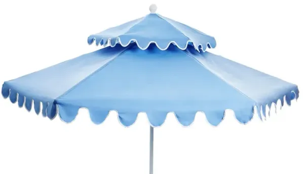 Daiana Two-Tier Patio Umbrella - Sunbrella - Blue