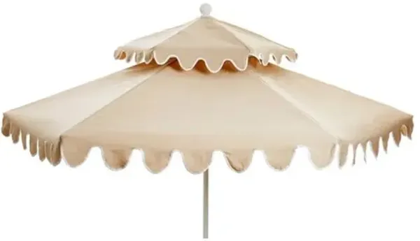 Daiana Two-Tier Patio Umbrella - Sunbrella - Beige