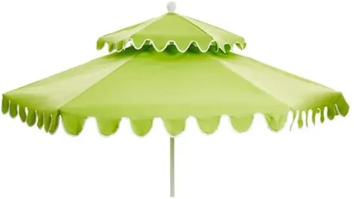 Daiana Two-Tier Patio Umbrella - Sunbrella - Green