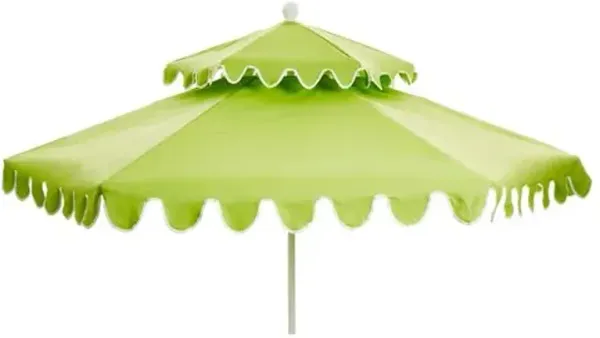 Daiana Two-Tier Patio Umbrella - Sunbrella - Green
