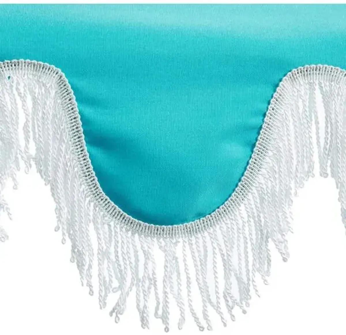 Daiana Two-Tier Fringe Patio Umbrella - Aqua - Blue