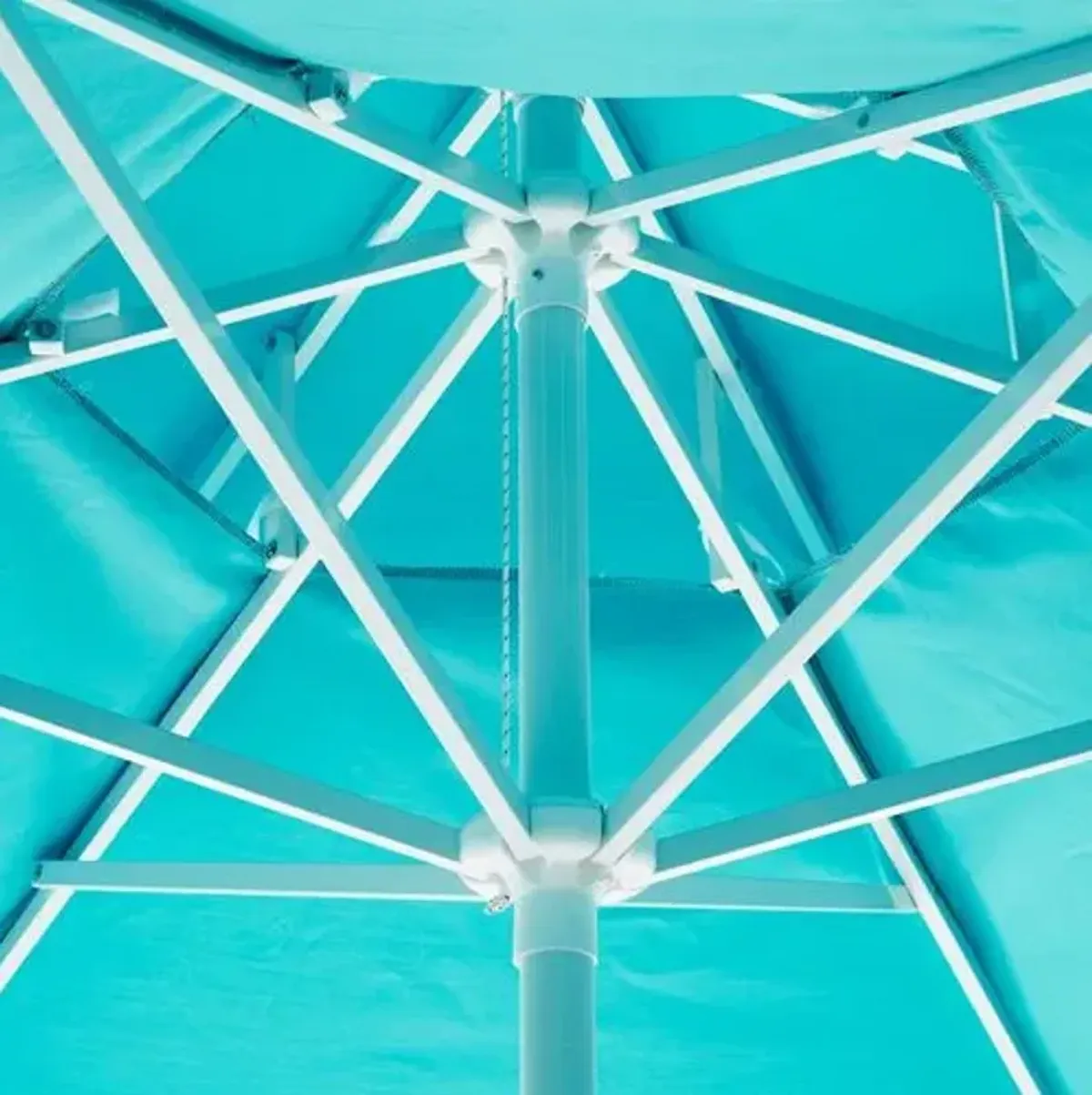 Daiana Two-Tier Fringe Patio Umbrella - Aqua - Blue