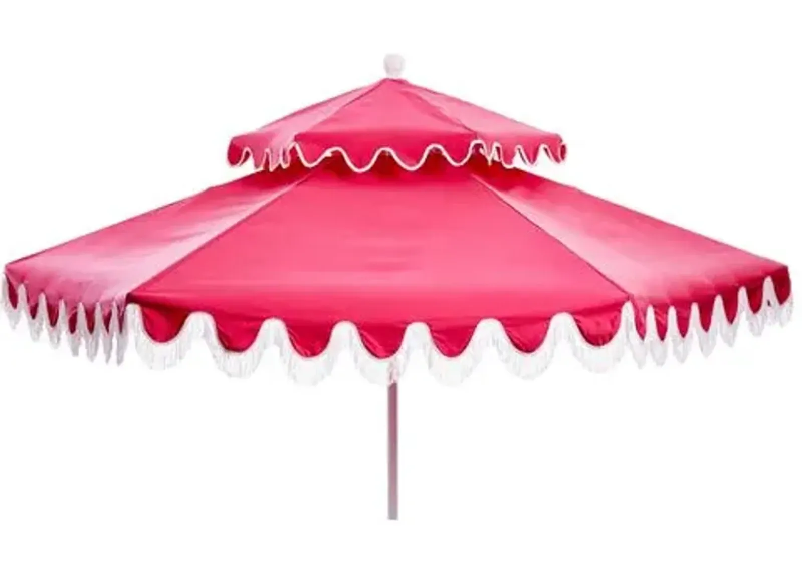 Daiana Two-Tier Fringe Patio Umbrella - Hot Pink