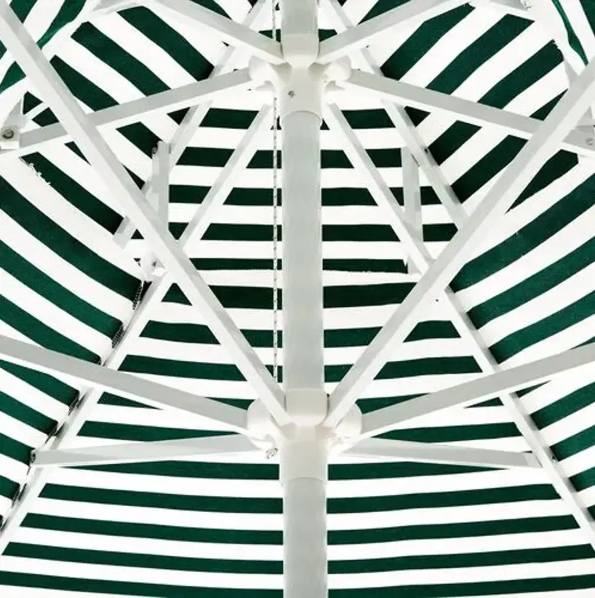 Daiana Fringe Two-Tier Patio Umbrella - Sunbrella Stripe - Green