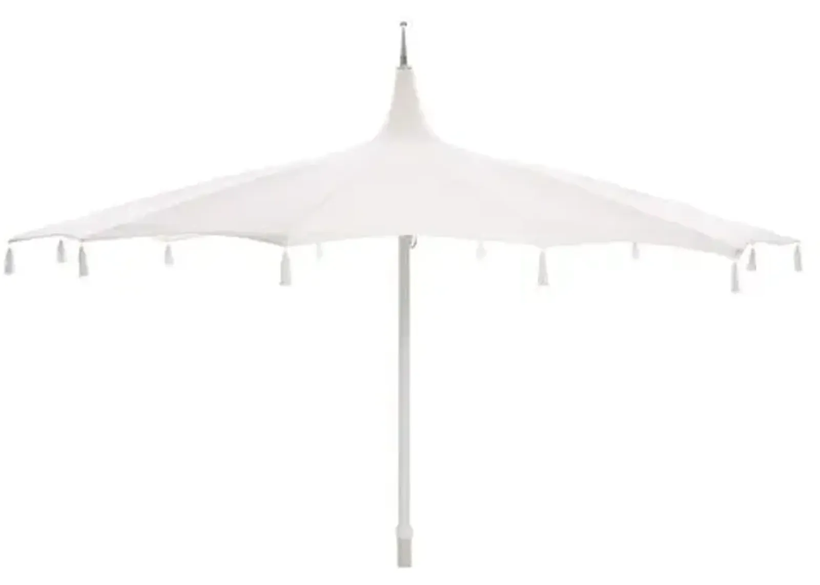 Rena Tassel Patio Umbrella - White